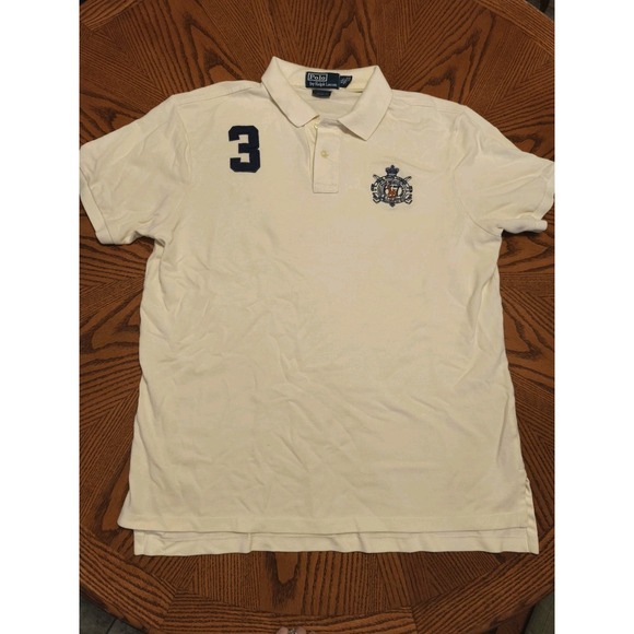 VTG MENS RALPH LAUREN EMBROIDERED POLO PONY EQUESTRIAN CREST #3 PATCH SHIRT~XL‎ - Picture 2 of 8
